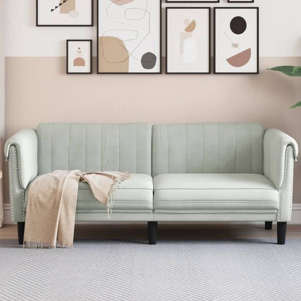 vidaXL Sofa 2-Sitzer Hellgrau Samt 372575