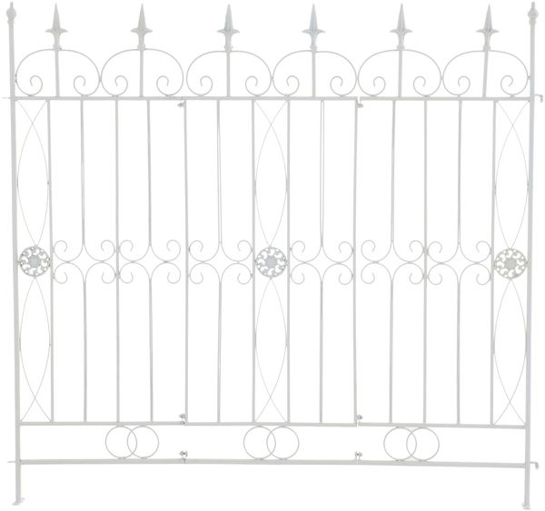 CLP Gartenzaun Mangold Eisen Steckzaun Landhausstil Rankzaun Garten Terrasse,weiß