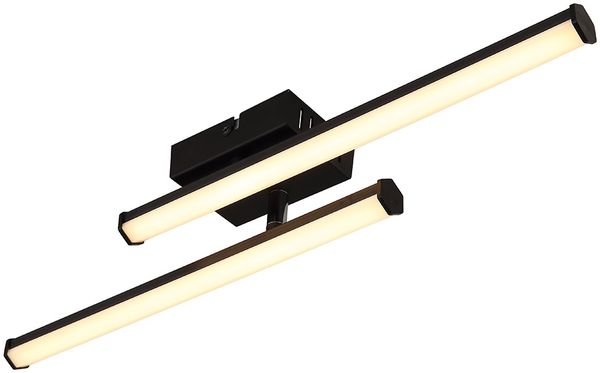 LED Deckenleuchte, schwarz, opal, beweglich, L 50 cm