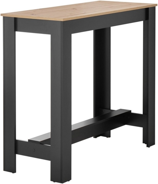 MODESTO Bartisch in Artisan Eiche Optik / Schwarz - Moderner Hochtisch für Küche & Esszimmer - 115 x 103 x 50 cm (B/H/T)