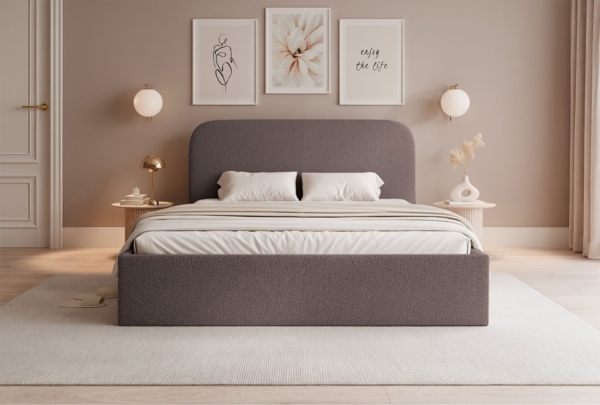 Selsey 'Sonvivo' Polsterbett mit Bettkasten, Bouclé, braun, 160x200 Bild 2