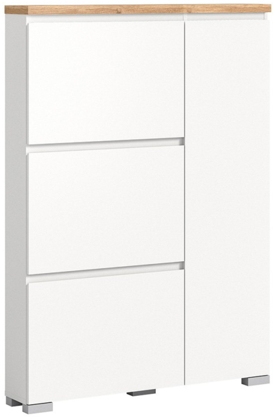 Schuhschrank Shoes / Shoelove, Holzwerkstoff, Weiß, Holzfarben, 95 x 130 x 18 cm