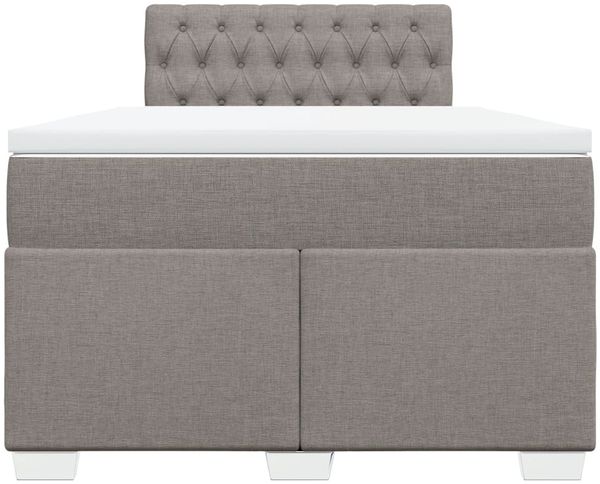 vidaXL Boxspringbett mit Matratze Taupe 120x200 cm Stoff 3288166 Bild 6