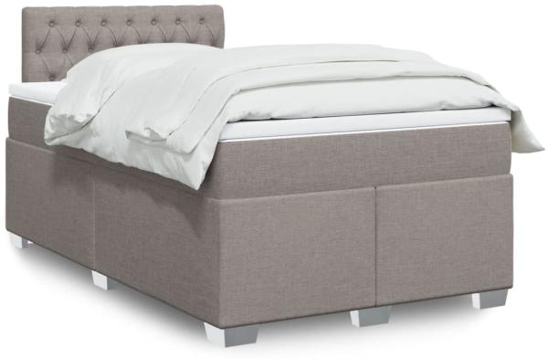 vidaXL Boxspringbett mit Matratze Taupe 120x200 cm Stoff 3288166