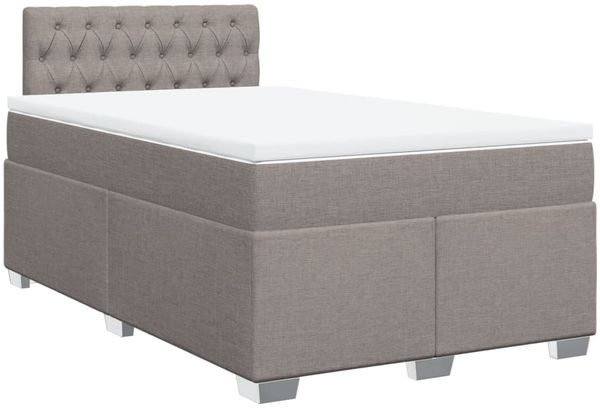 vidaXL Boxspringbett mit Matratze Taupe 120x200 cm Stoff 3288166 Bild 3