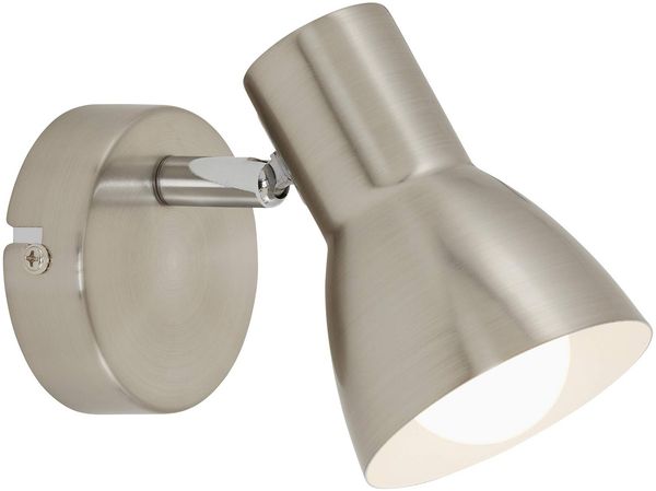 Briloner Leuchten Wandleuchte, Wandspot, Strahler dreh-und schwenkbar, 1x E14, max. 25 Watt, Matt-Nickel, 80x130 mm (DxA)