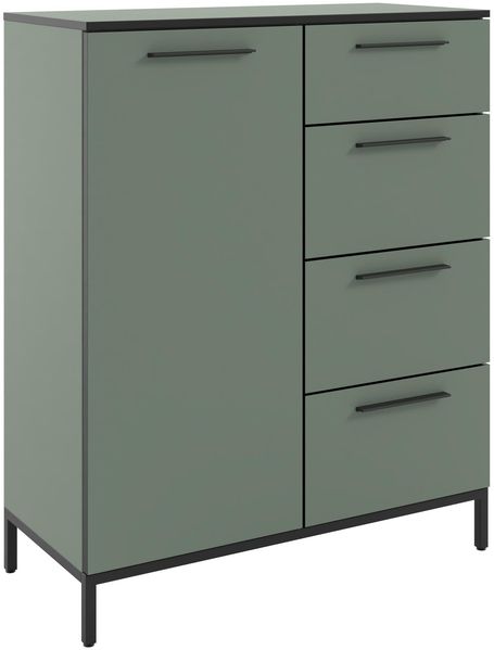 Kommode >soul< in Schilfgrün - Metall schwarz matt - 90x110,6x40cm (BxHxT) Bild 2