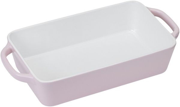 RESTO Kitchenware Auflaufform Fornax Backform Groß Hoher Rand Lasagneform Antihaftbeschichtet, Keramik, (1-St), Rechteckig aus Keramik, rosa, in 2 Größen, für Brot, Lasagne, Brownie