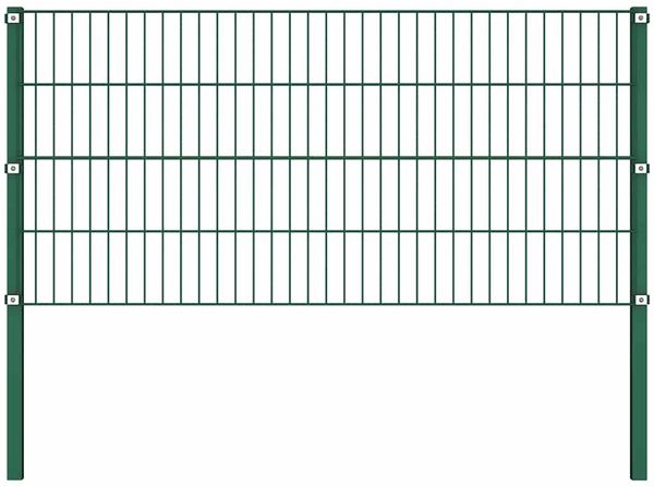 vidaXL Zaunelement mit Pfosten Eisen 176,5 x 80 cm Grün 144933