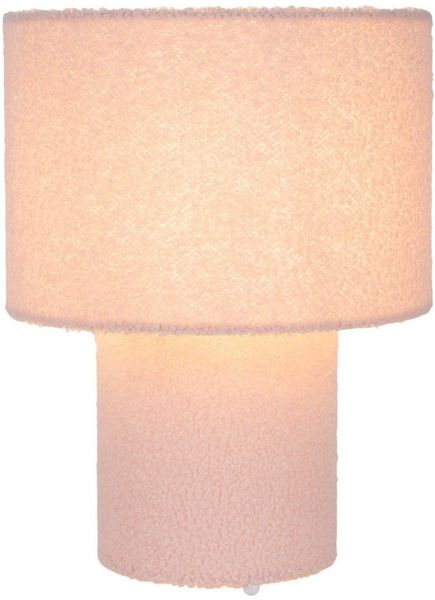 näve Tischleuchte Fluffy, ohne Leuchtmittel, fluffiger Plüschbezug, H:31cm D:23cm, Zuleitung mit Kippschalter, E27