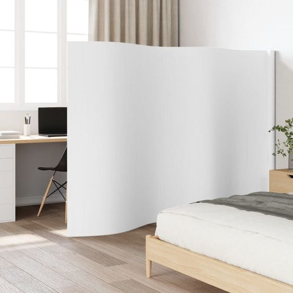 vidaXL Paravent Weiß Breite 400 cm Höhe 165 cm Bambus 377003