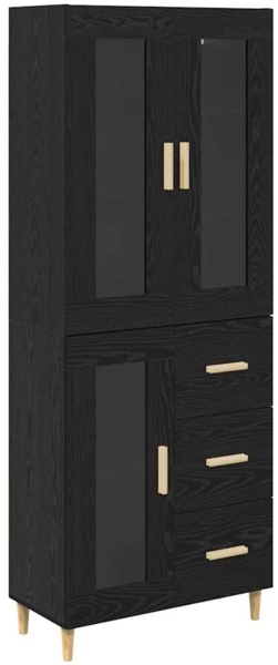 vidaXL Highboard Schwarz Eichen-Optik 69,5 x 34 x 180 cm Holzwerkstoff 3416113