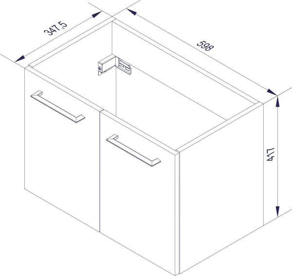 Fackelmann LIMA Waschtischunterschrank 60 cm, Braun