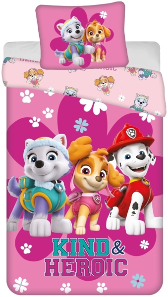 Paw Patrol Design Kuschelige Bettwäsche Baumwolle, 140x200 cm & 50x70 cm