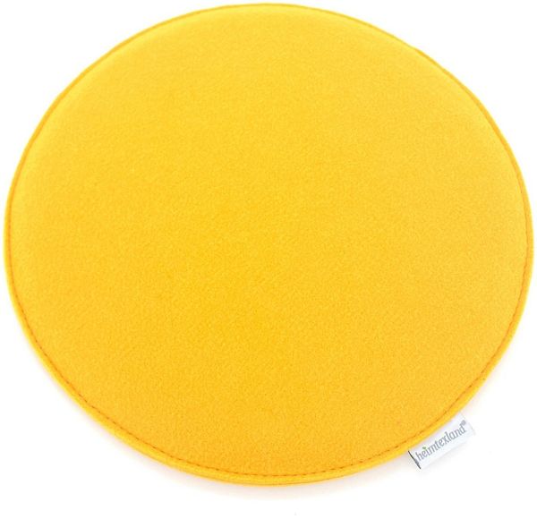 heimtexland ® Sitzkissen Set Filz Stuhlkissen Stuhlauflage Filzkissen Stuhl Polster Kissen Typ631 2er Set 35 cm Rund Senfgelb