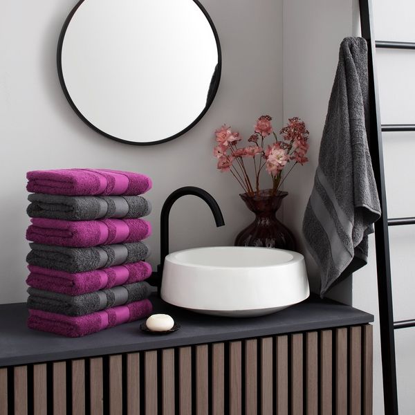 OTTO home Handtücher Vanessa, 8 Handtücher, 50x100cm, in Standard- und Premium-Qualität, Walkfrottee (Set, 8-St), Handtücher mit Bordüre, 100% Baumwolle, einfarbig, weich