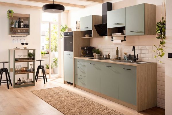 KOCHSTATION Küchenzeile KS-Kolari, Küchenblock Made in Germany, Breite 290 cm, wahlweise mit Hanseatic-E-Geräten