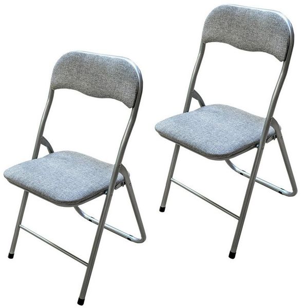 HTI-Living Klappstuhl Klappstuhl 2er Set Dima Fabric Grau (Set, 1 St), Küchenstuhl Eventbestuhlung