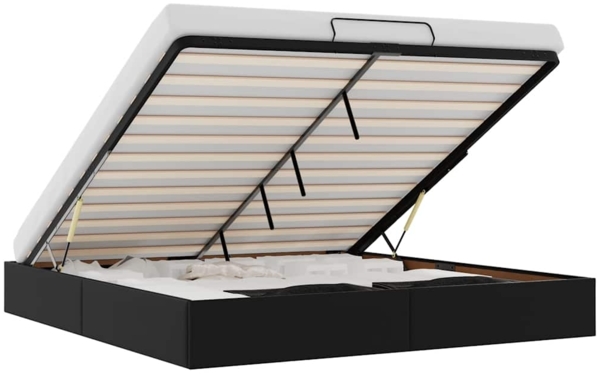 vidaXL Ottoman-Bett ohne Matratze Schwarz 180x200 cm Kunstleder 3310814