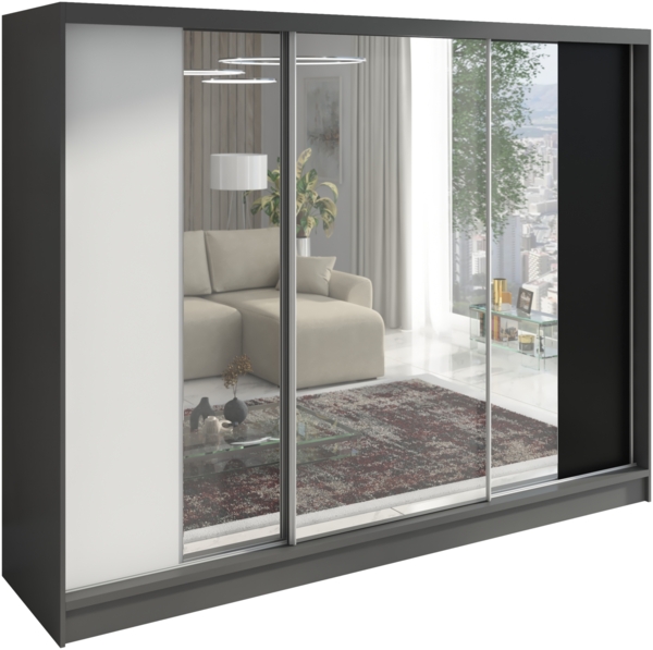 Schwebetürenschrank VIDA 2-türig Schrank 200 cm mit Spiegel