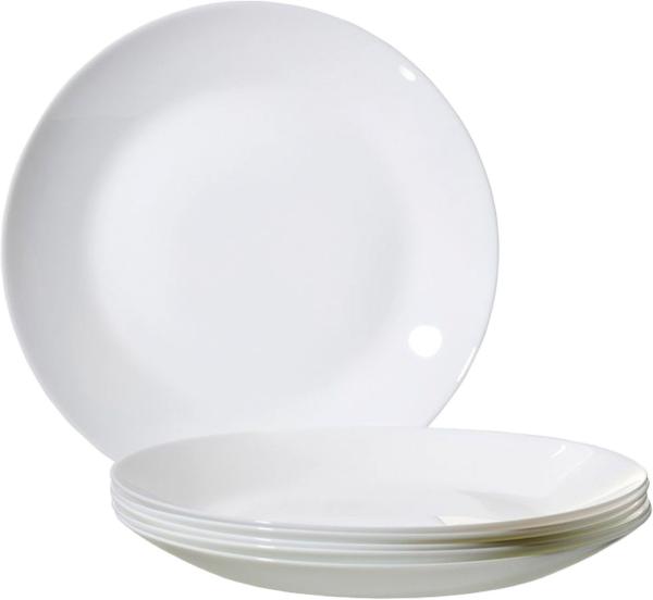 Ritzenhoff & Breker Speiseteller Speiseteller fresh Ø 25 cm weiß 6er Set Opal Glas, (6 St), Mikrowellen geeignet, Spülmaschinenfest