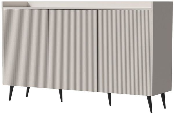 Compleo Sideboard Kommode, 3 Türen, Modern design Kaschmir oder Nussbaum