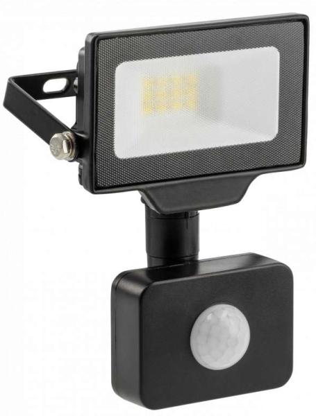 10w LED Strahler Flut Licht für den Außenbereich IP65 mit Bewegungsmelder in schwarz Eckig|Neutralweiß