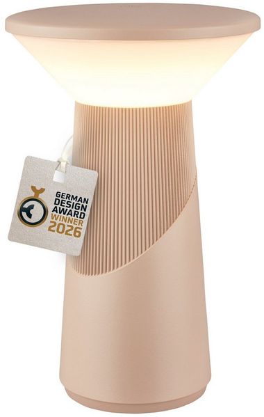 BRILONER - Pilia LED Tischlampe kabellos IP44 mit Touch, dimmbar, warmweißes Licht, Tischlampe Akku, Nachttischlampe, Leselampe, LED Lampe, German Design Award Winner 2026, 15x24 cm, Beige