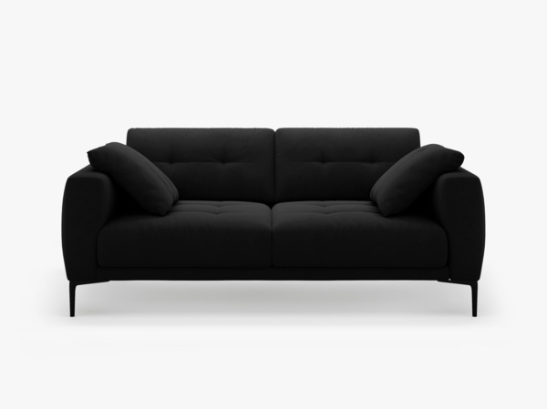Micadoni Sofa Bemy 2-Sitzer Samt Schwarz