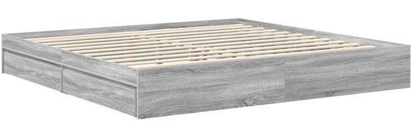 vidaXL Aufbewahrungsbett Graues Sonoma 200 x 200 cm Holzwerkstoff 3412656 Bild 6