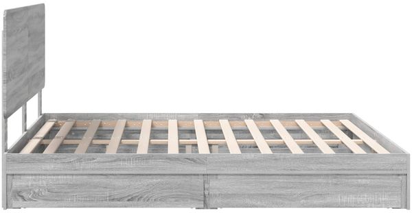 vidaXL Aufbewahrungsbett Graues Sonoma 200 x 200 cm Holzwerkstoff 3412656 Bild 9