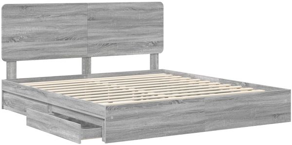 vidaXL Aufbewahrungsbett Graues Sonoma 200 x 200 cm Holzwerkstoff 3412656 Bild 5