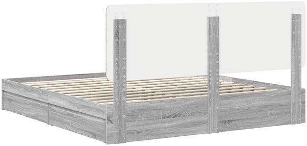 vidaXL Aufbewahrungsbett Graues Sonoma 200 x 200 cm Holzwerkstoff 3412656 Bild 10