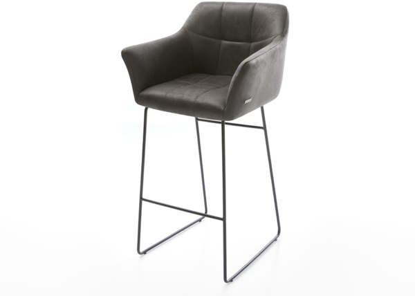 Barstuhl Yulo-Flex Vintage Anthrazit Kufengestell Metall
