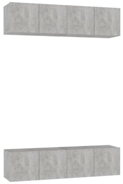 vidaXL TV-Schränke 4 Stk. Betongrau 60x30x30 cm Holzwerkstoff 3079059