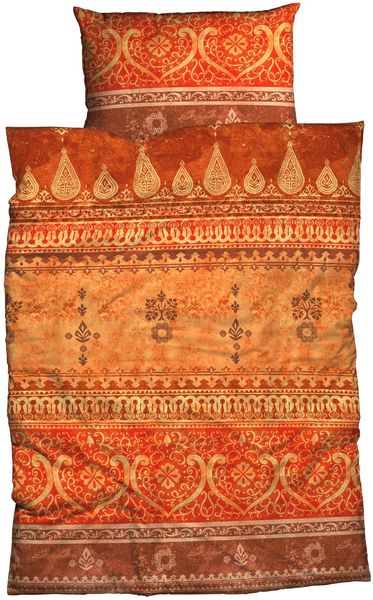 CASATEX Bettwäsche Indi Terra-Orange Satin 240 x 220 + 2x 80 x 80 cm