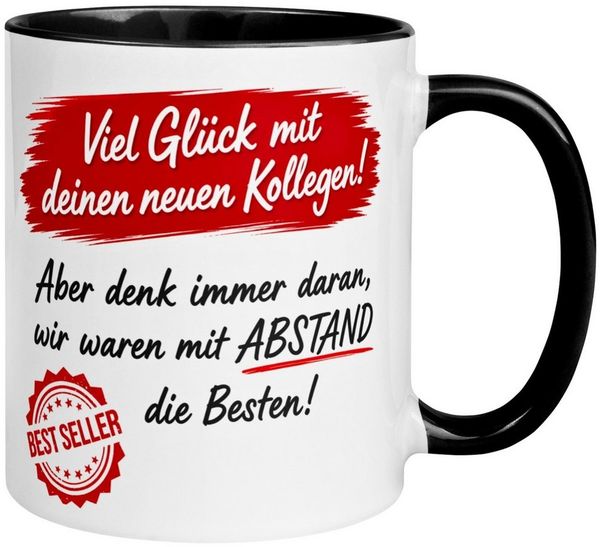 Momentals Tasse Wir waren mit Abstand die Besten – Abschiedsgeschenk Kollegin Kollegen, Gratis Versand · Links-&Rechtshänder · Spülmaschinenfest