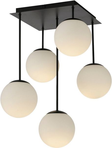 OTTO home Deckenleuchte Nellin, ohne Leuchtmittel, Deckenlampe mit großen Glaskugeln, amberfarben oder opal matt weiß