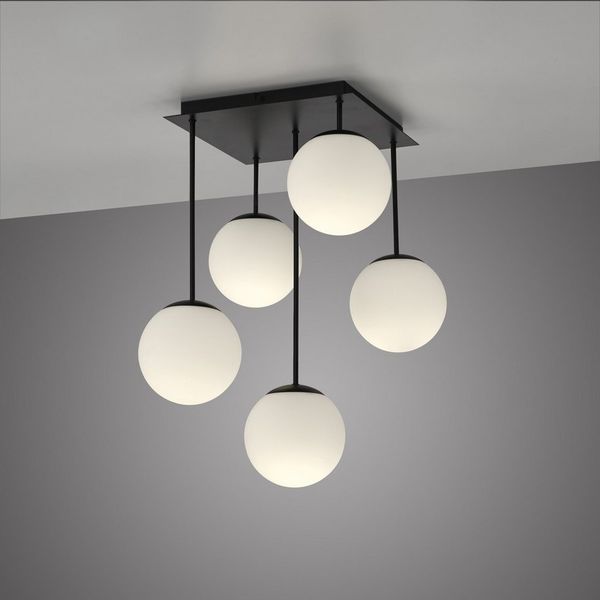 OTTO home Deckenleuchte Nellin, ohne Leuchtmittel, Deckenlampe mit großen Glaskugeln, amberfarben oder opal matt weiß