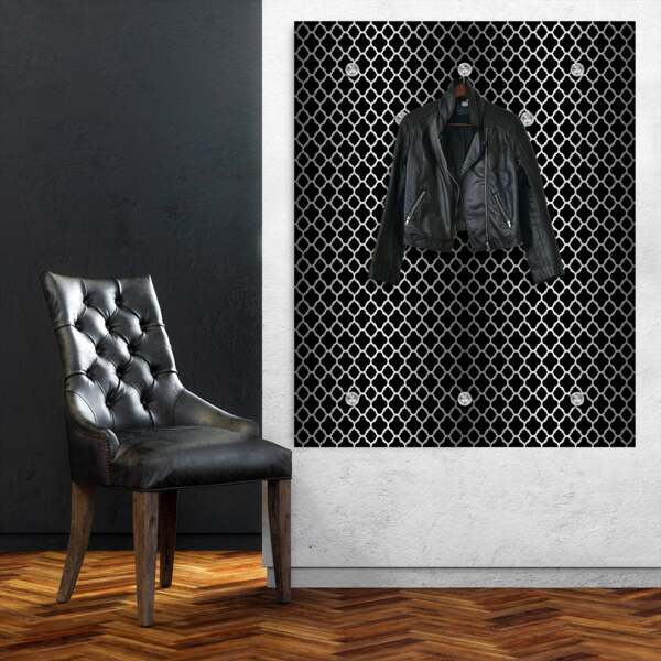 Queence Garderobe - "Charlotte" Druck auf hochwertigem Arcylglas inkl. Edelstahlhaken und Aufhängung, Format: 100x120cm Bild 2