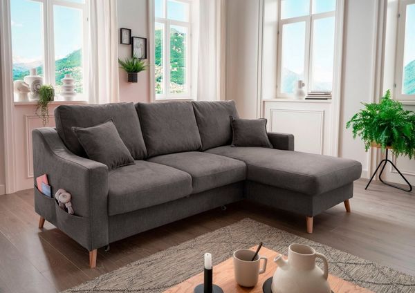 Benformato Ecksofa Valentina mit Bettkasten in verschiedenen Farben erhältlich Mikrofaser