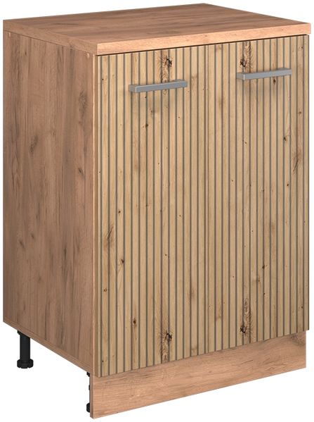 Küchenschrank für Dachschrägen R-Line Artisan-Eiche 60 cm ohne Schräge mit 2 Türen Vicco