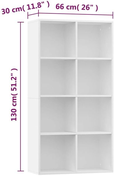 vidaXL Bücherregal/Sideboard Weiß 66×30×130 cm Holzwerkstoff 800153 Bild 11