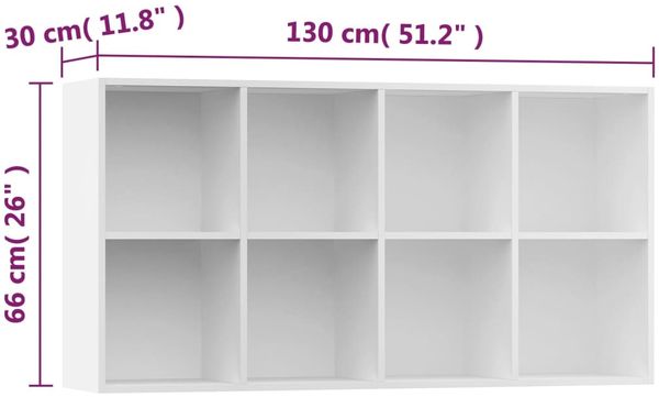 vidaXL Bücherregal/Sideboard Weiß 66×30×130 cm Holzwerkstoff 800153 Bild 12