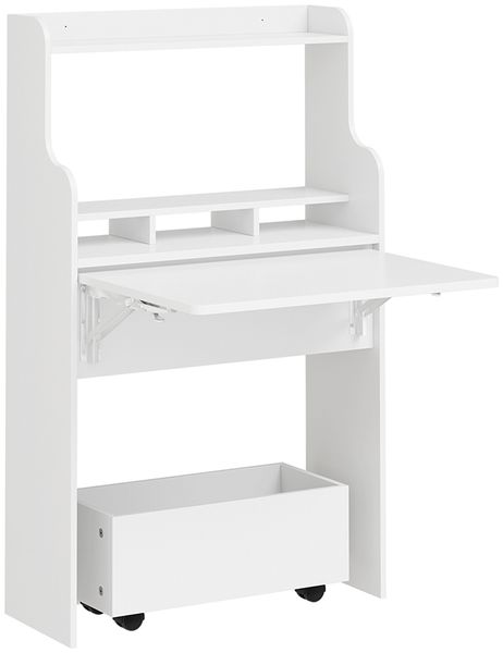 SoBuy FWT105-II-W Wandklapptisch, MDF, Melamin, Weiß, 61 x 100 x 25 cm