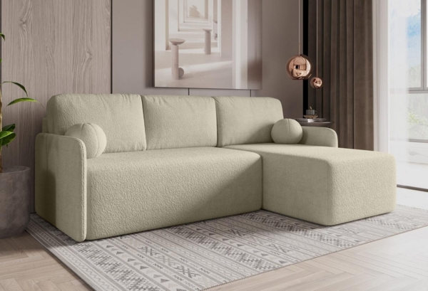 Compleo Ecksofa klein boucle, Eckcouch mit Schlaffunktion MODERNA Universell Bild 2
