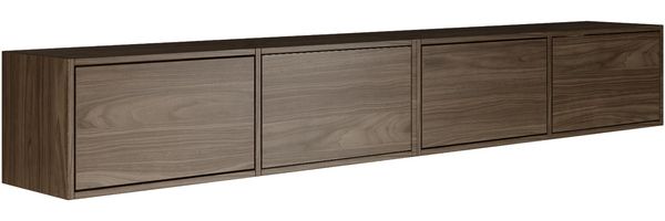 Selsey TV Lowboard Hängend Walnuss Wisconsin 200 cm Minimalistisches Design mit Push-to-Open 16 mm Laminierte Spanplatten 4 Klappen Platzsparend Ideal für Wohnzimmer Matte Oberfläche Made in Europa
