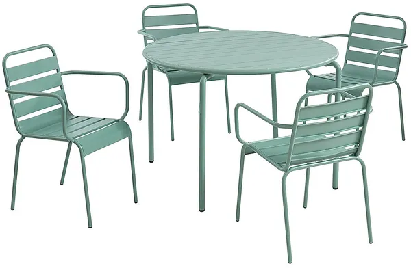 Vente-unique - MIRMANDE Garden dining set Metall Grün - B 59 cm110 cm x H 74 cm79 cm x L 56 cm110 cm