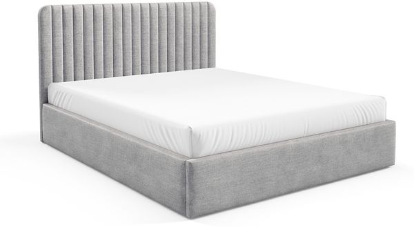 MEBLINI Polsterbett 160x200 mit Lattenrost und Matratze – BRIATORE – Hellgrau Samt – Doppelbett mit Bettkasten - Stauraumbett - Kopfteil Bett mit Stauraum Bild 2