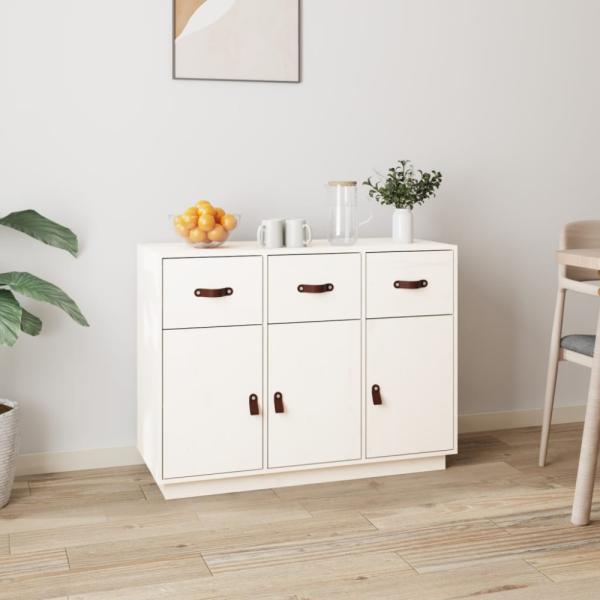 vidaXL Sideboard Weiß 100x40x75 cm Massivholz Kiefer 820148